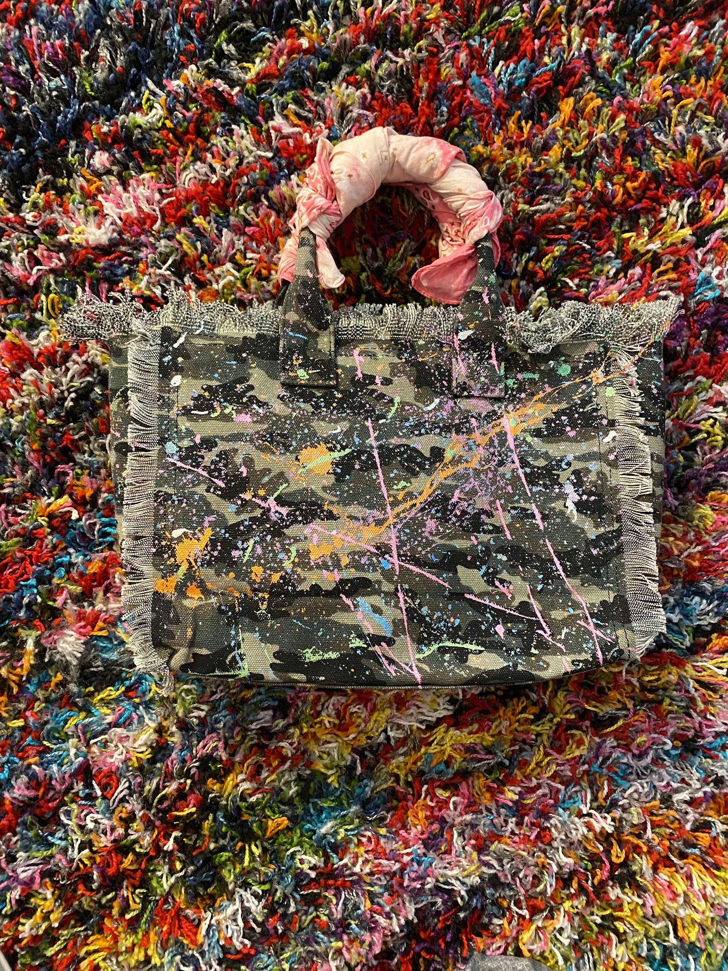 Colored in Camo Canvas Tote