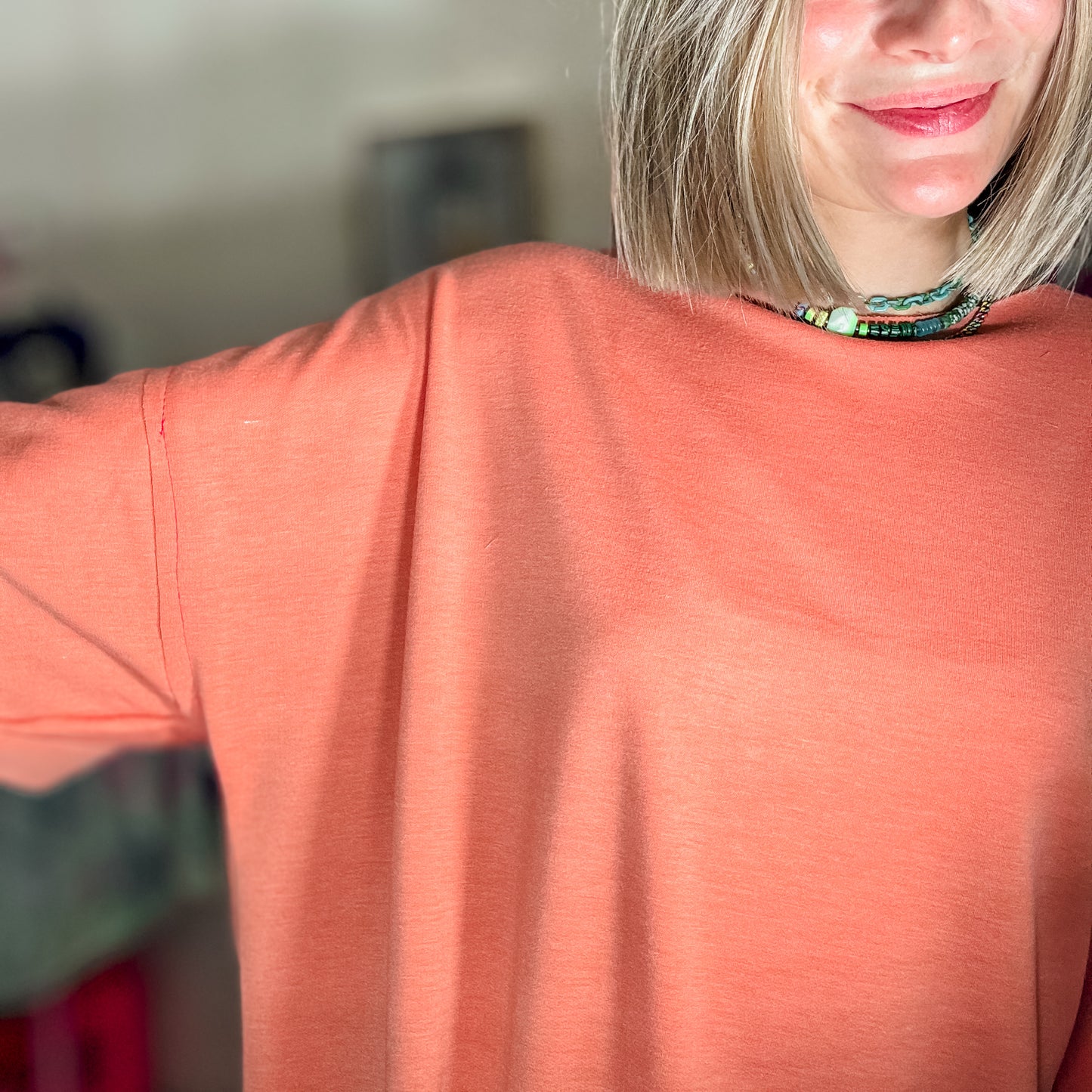 Signature Style Tee — French Terry Rusted Peach