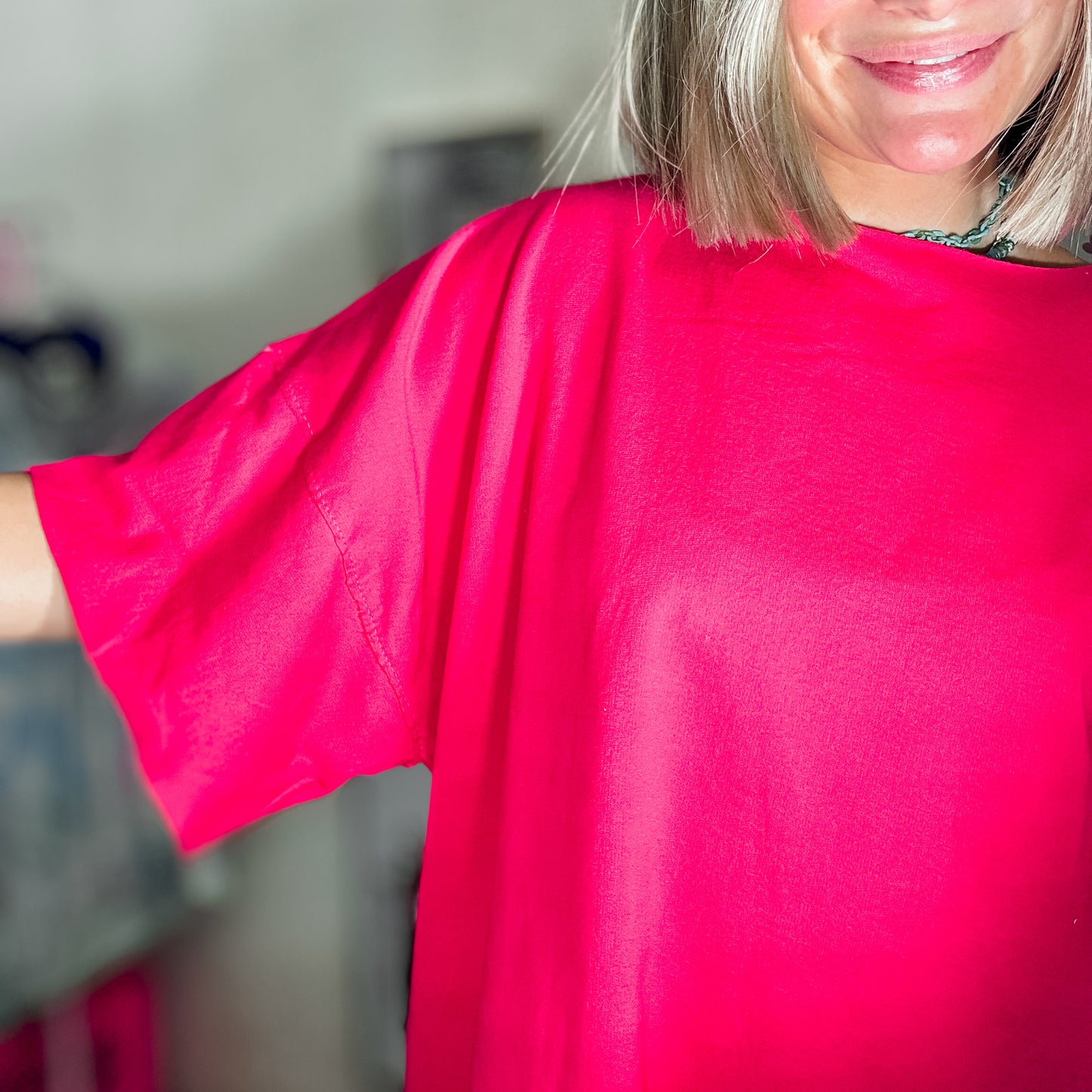 Signature Style Tee — French Terry Red Hot