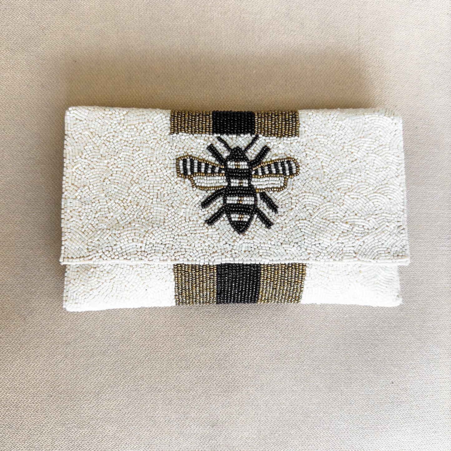 Bee Beaded Clutch