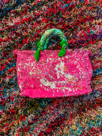 Pop of Pink Canvas Tote