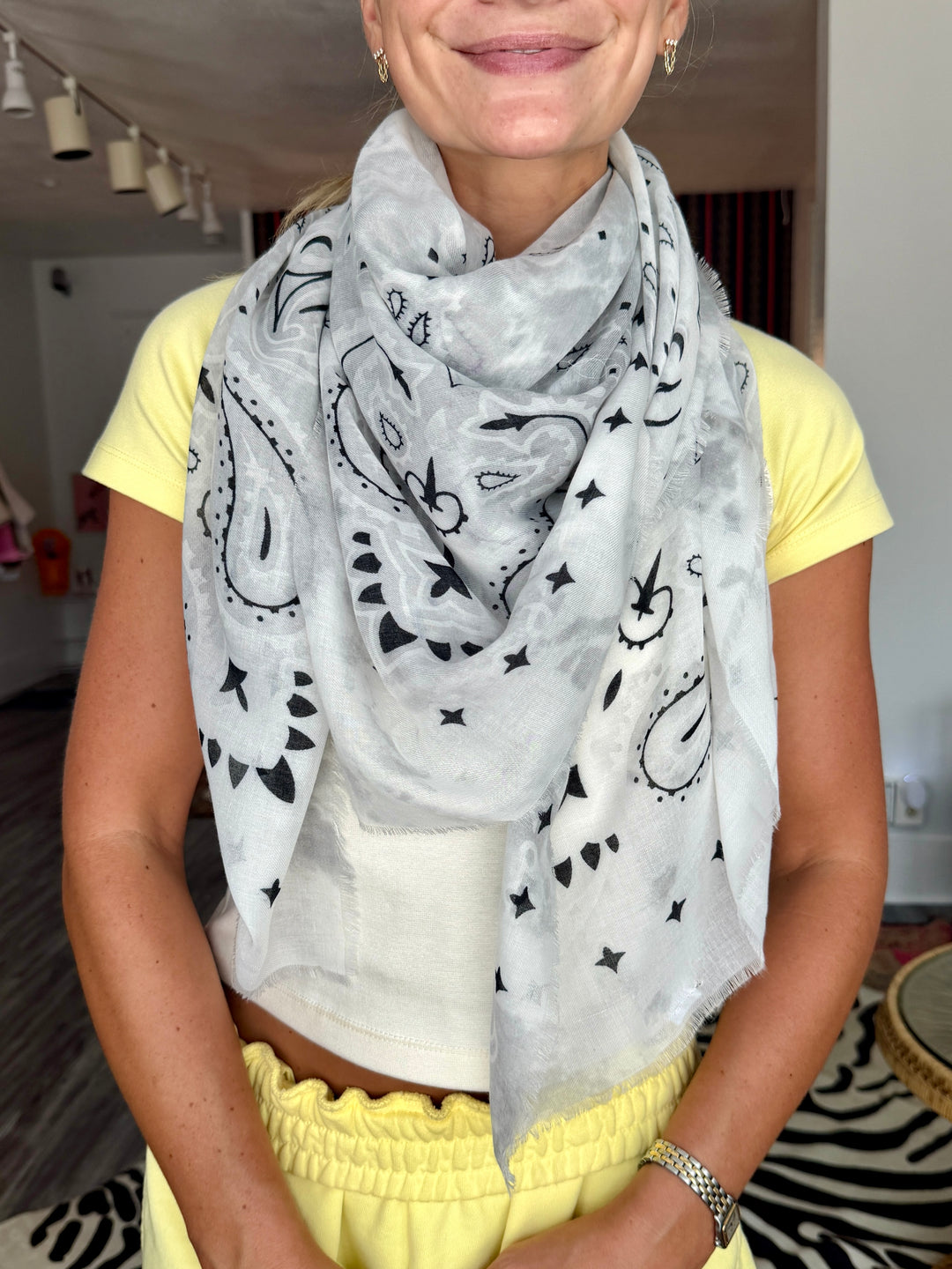 French Jumbo Bleached Bandana Scarf