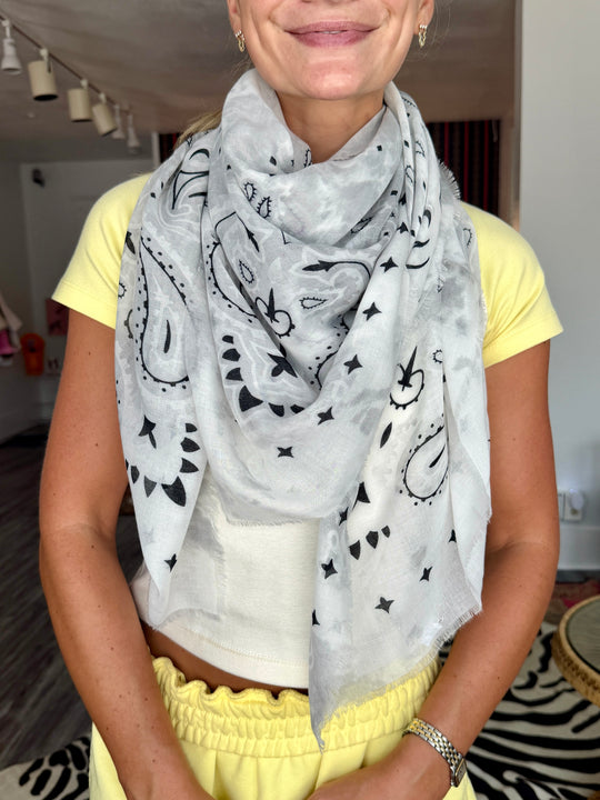 French Jumbo Bleached Bandana Scarf