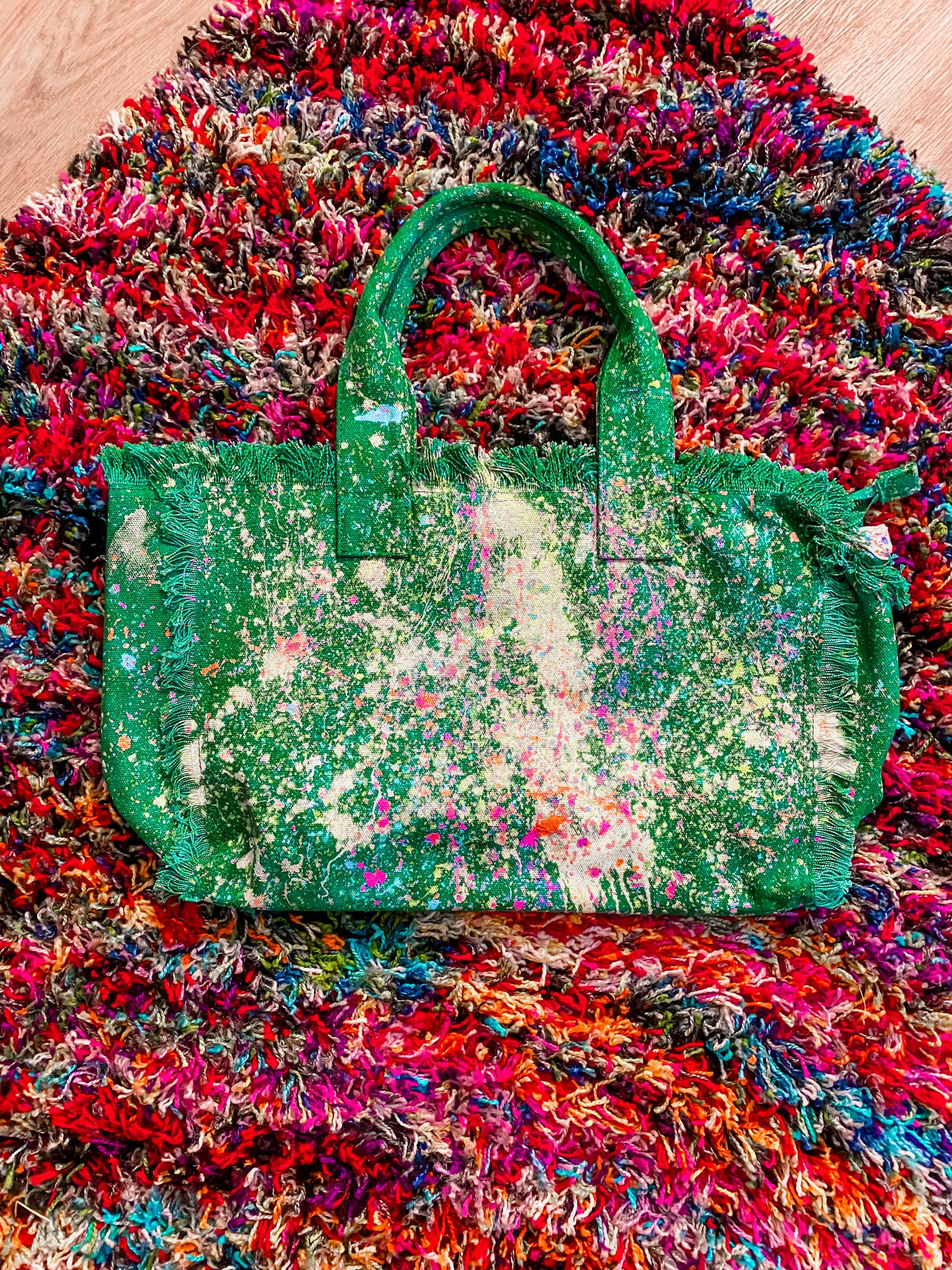 Turning Heads Splatter Painted Large Canvas Tote