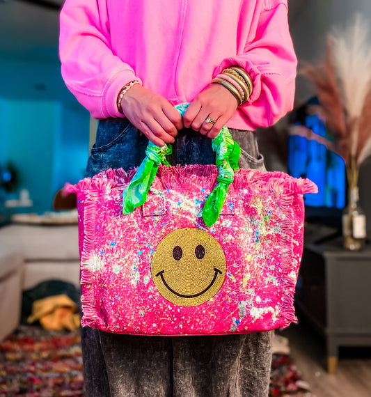 Pop of Pink Canvas Tote