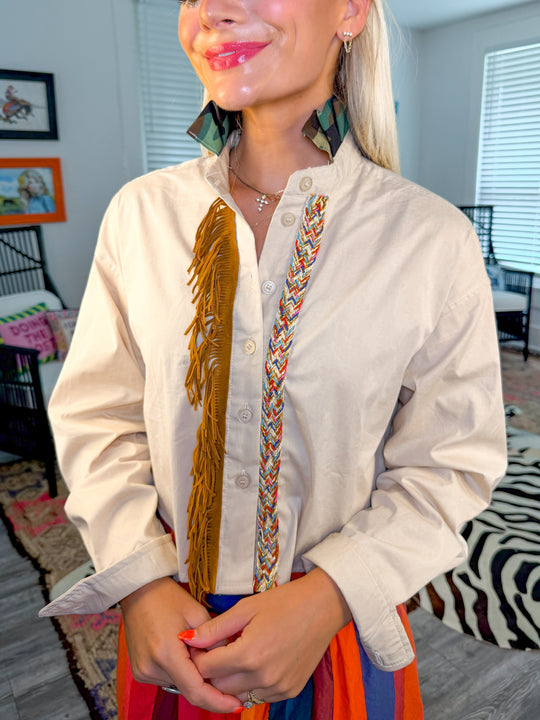 Burst of Color Button Up