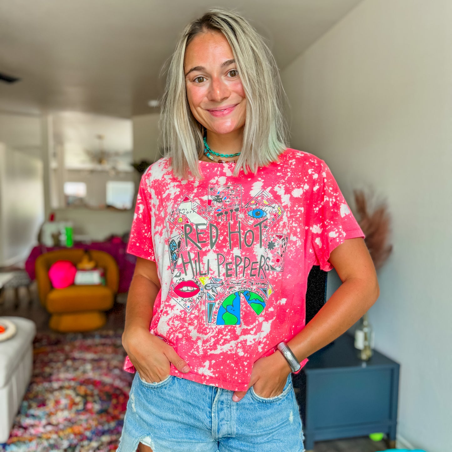 Red Hot in Coral Tee