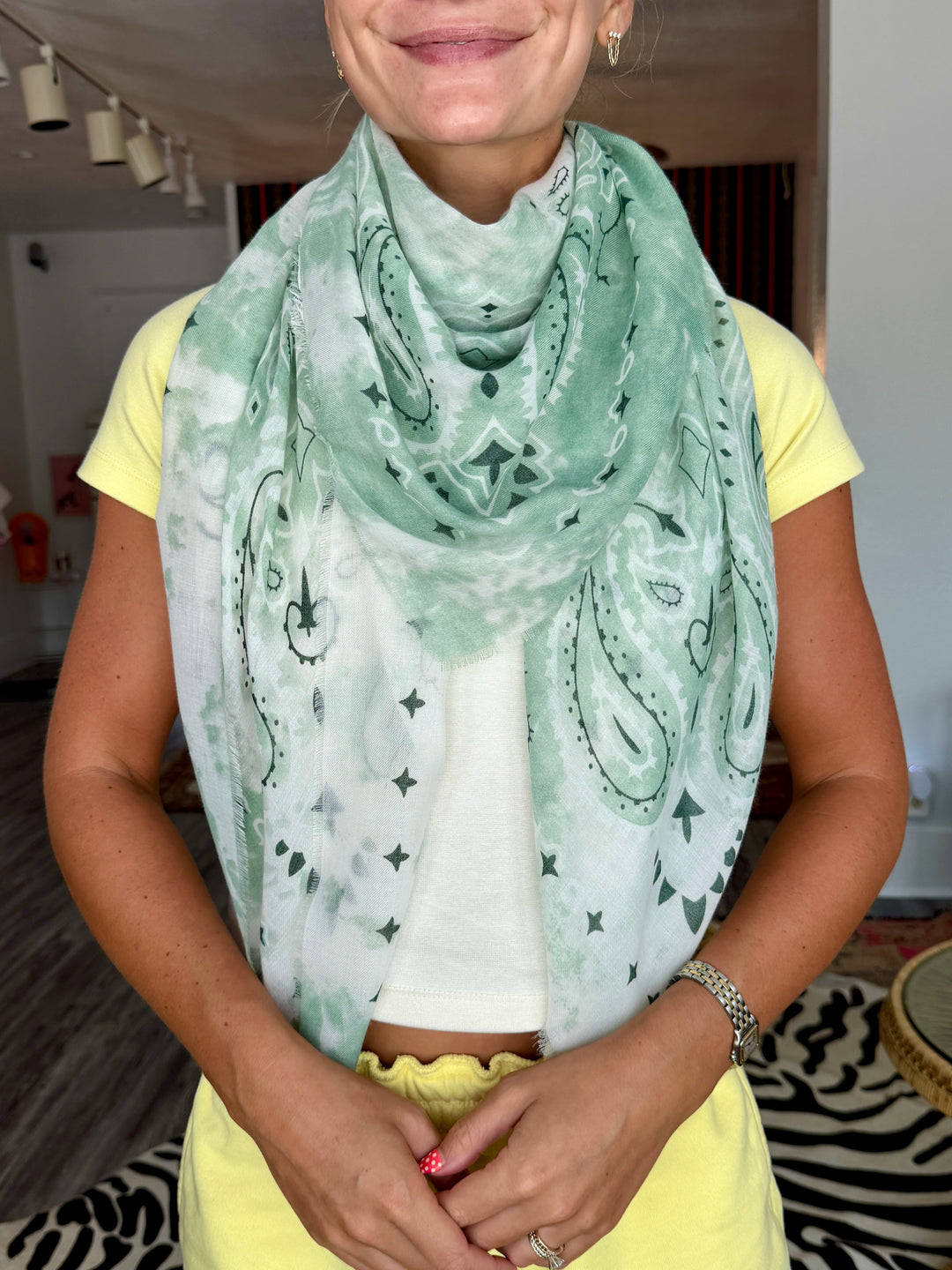 French Jumbo Bleached Bandana Scarf