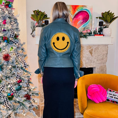 Snazzy and Smiley Leather Jacket