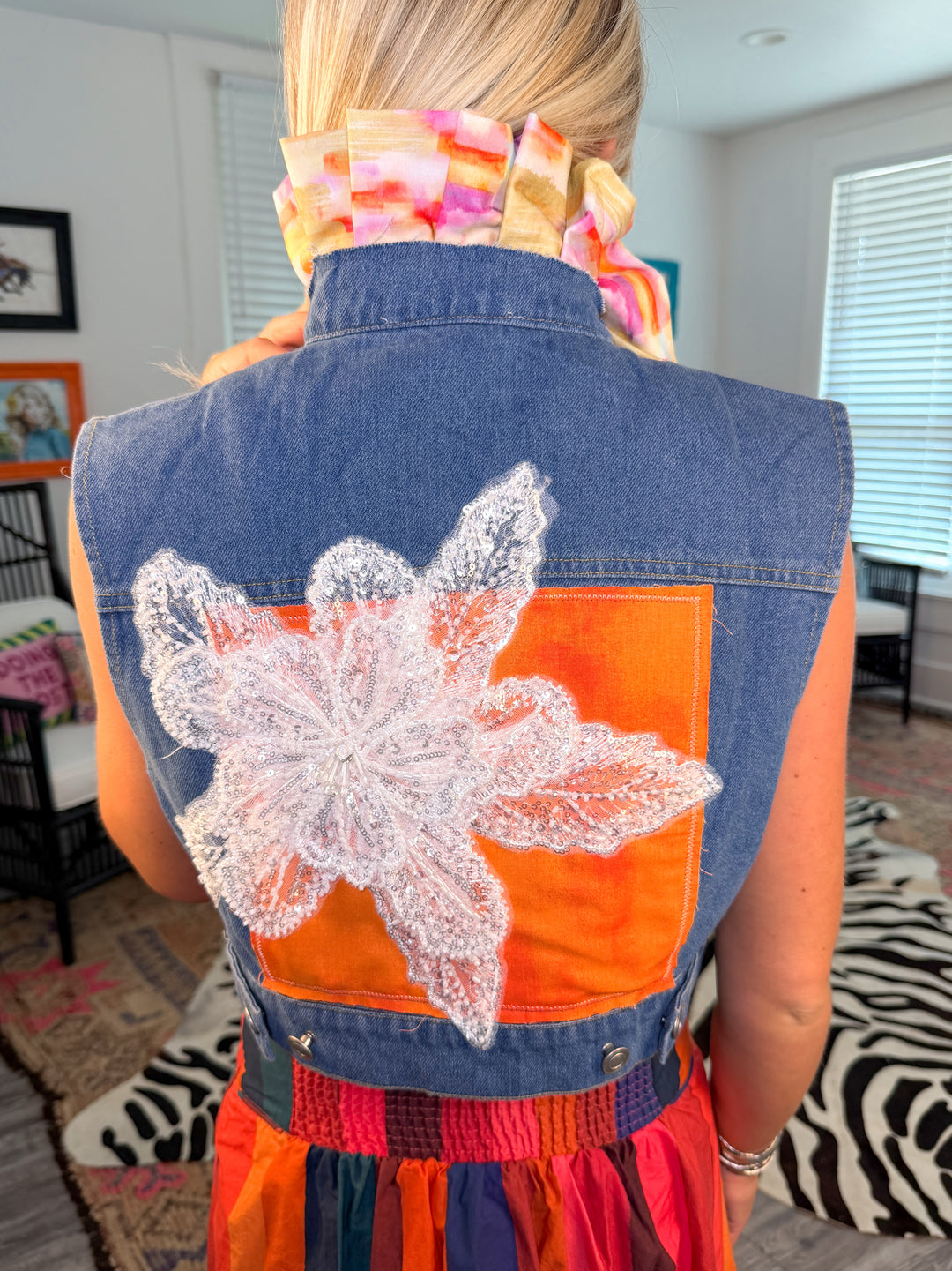 Sunset Sippin Denim Vest
