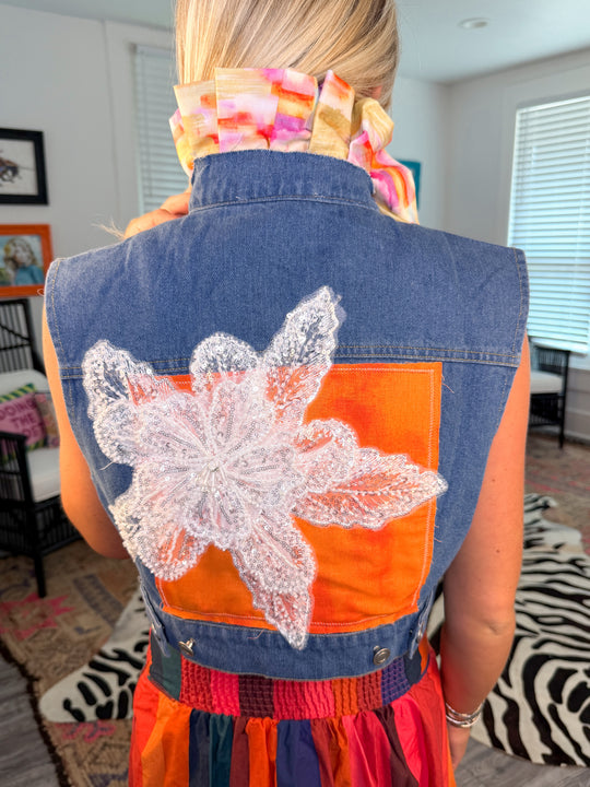 Sunset Sippin Denim Vest