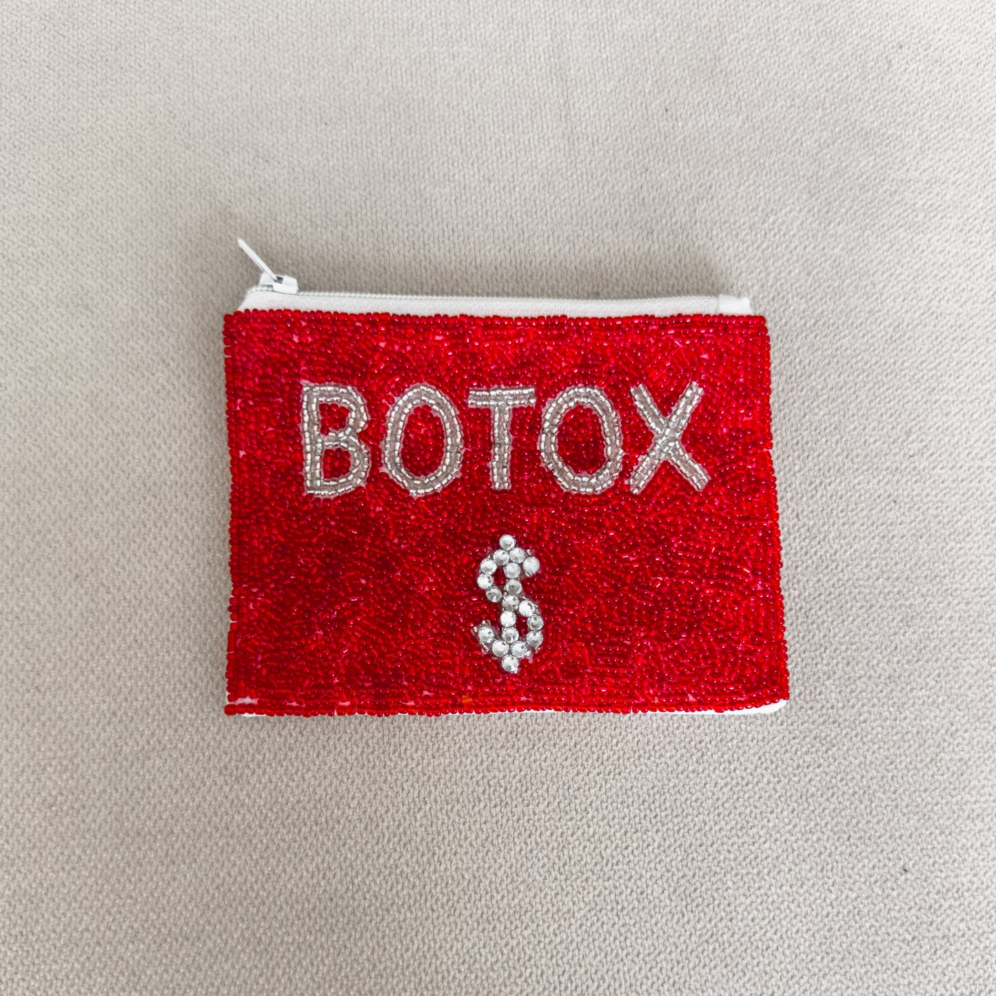 Botox Money Beaded Coin Purse - Red